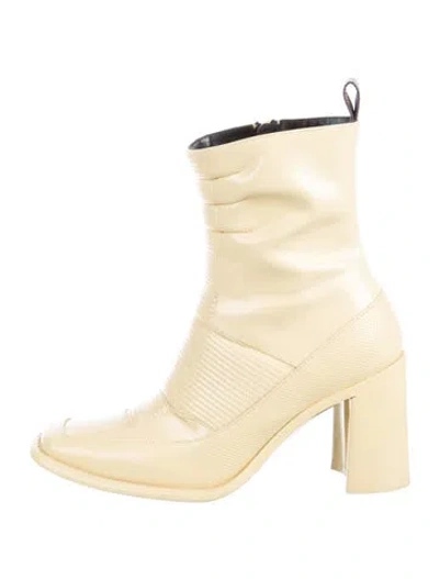 Pre-owned Louis Vuitton Lv Monogram Leather Sock Boots In Yellow