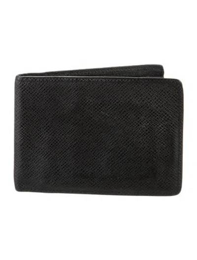 Pre-owned Louis Vuitton Lv Monogram Leather Wallet In Black