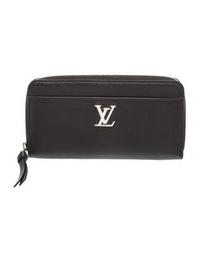Pre-owned Louis Vuitton Lv Monogram Leather Zippy Wallet In Black