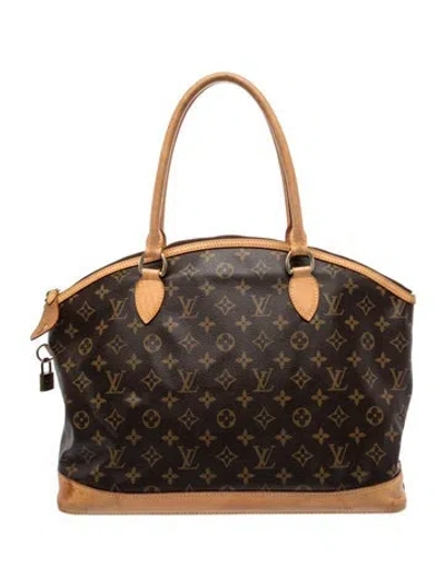 Pre-owned Louis Vuitton Lv Monogram Lockit Horizontal In Brown