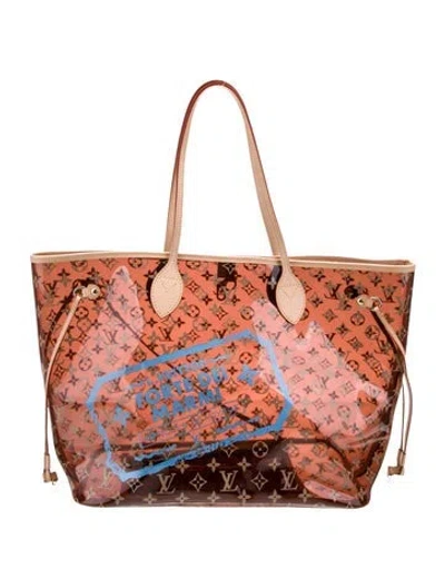 Pre-owned Louis Vuitton Lv Monogram Lv Monogram Forte Dei Marmi Neverfull Gm W/ Pouch 2025 In Brown