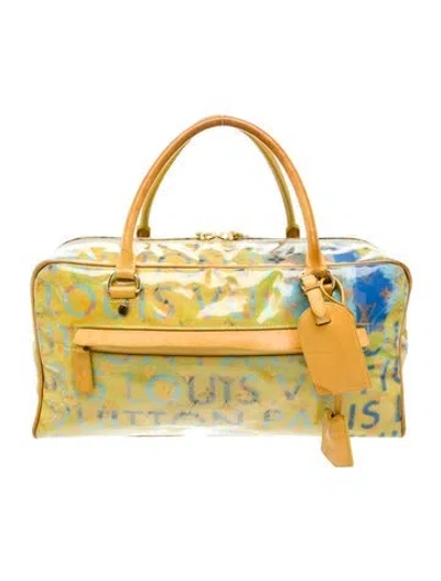 Pre-owned Louis Vuitton Lv Monogram Lv Monogram X Richard Prince Pulp Weekender Pm In Yellow