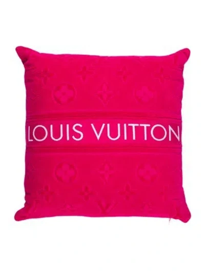 Pre-owned Louis Vuitton Lv Monogram Lvacation Throw Pillow In Pink