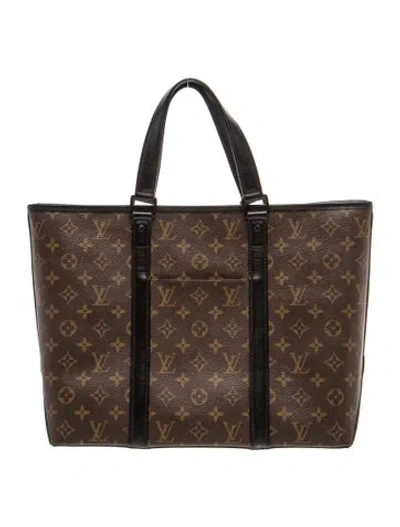 Pre-owned Louis Vuitton Lv Monogram Macassar Weekend Tote Pm In Brown