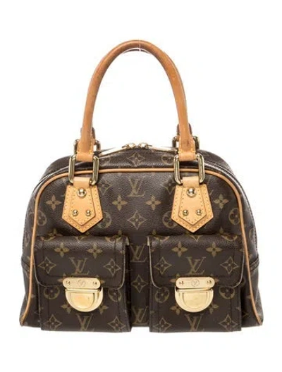 Pre-owned Louis Vuitton Lv Monogram Manhattan Pm In Brown