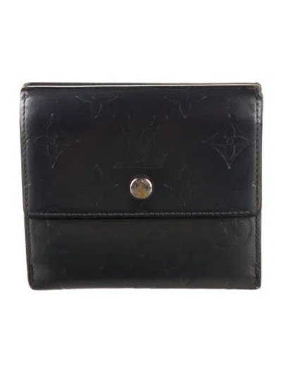 Pre-owned Louis Vuitton Lv Monogram Mat Elise Wallet In Gray