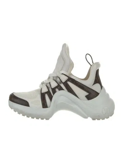 Pre-owned Louis Vuitton Lv Monogram Mesh Chunky Sneakers In White
