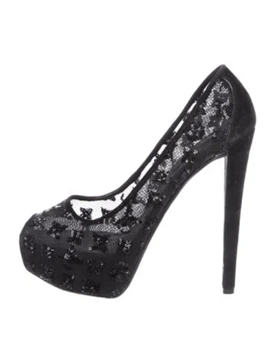 Pre-owned Louis Vuitton Lv Monogram Mesh Pumps In Black