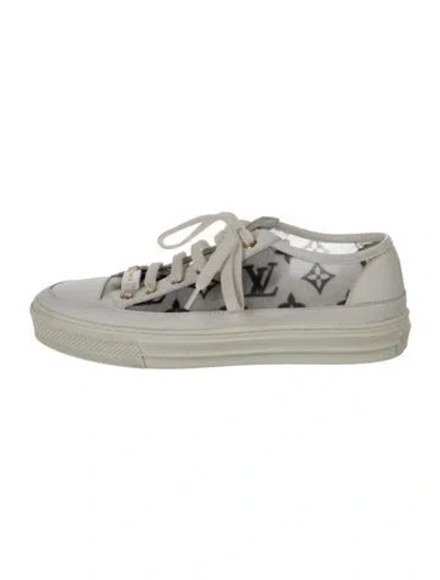 Pre-owned Louis Vuitton Lv Monogram Mesh Sneakers In White