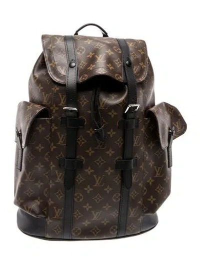 Pre-owned Louis Vuitton Lv Monogram Monogram Christopher Backpack Mm In Brown