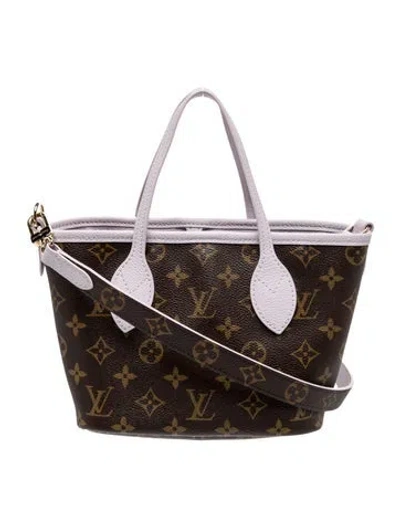 Pre-owned Louis Vuitton Lv Monogram Monogram Neverfull Inside Out Bandouliere Bb Misty Lilac Bb In Brown