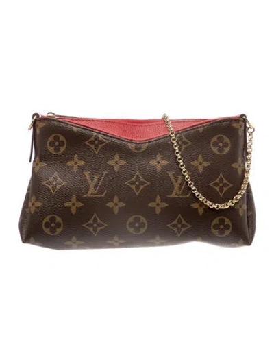 Pre-owned Louis Vuitton Lv Monogram Monogram Pallas Clutch In Brown