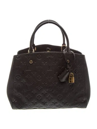 Pre-owned Louis Vuitton Lv Monogram Montaigne Mm In Black