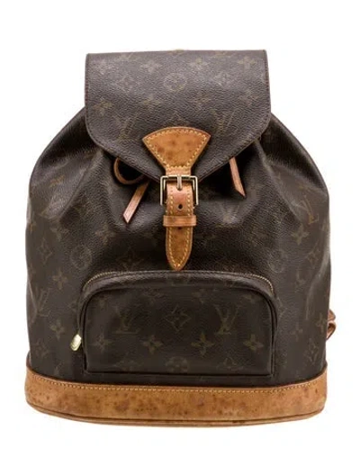 Pre-owned Louis Vuitton Lv Monogram Montsouris Mm Vintage In Brown