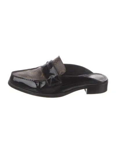 Pre-owned Louis Vuitton Lv Monogram Mules In Black