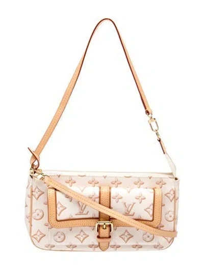 Pre-owned Louis Vuitton Lv Monogram Multi Pochette Accessoires Maxi In White