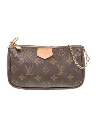 Pre-owned Louis Vuitton Lv Monogram Multi Pochette Accessoires Mini In Brown