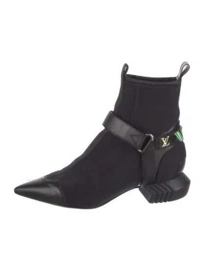 Pre-owned Louis Vuitton Lv Monogram Neoprene Boots In Blue