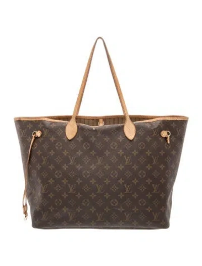 Pre-owned Louis Vuitton Lv Monogram Neverfull Gm In Brown