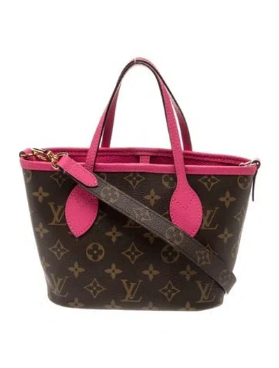 Pre-owned Louis Vuitton Lv Monogram Neverfull W/pouch Bb In Brown/pink