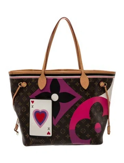 Pre-owned Louis Vuitton Lv Monogram Neverfull W/pouch Mm In Brown