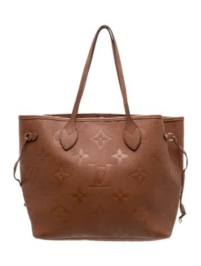 Pre-owned Louis Vuitton Lv Monogram Neverfull W/pouch Mm In Brown