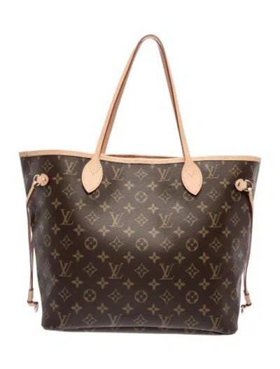 Pre-owned Louis Vuitton Lv Monogram Neverfull W/pouch Mm In Brown