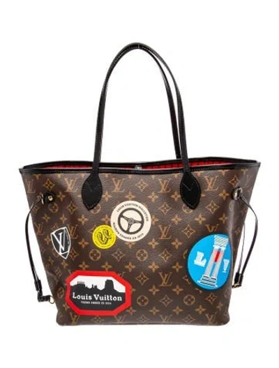 Pre-owned Louis Vuitton Lv Monogram Neverfull W/pouch Mm In Brown