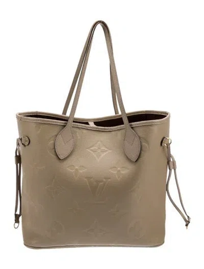 Pre-owned Louis Vuitton Lv Monogram Neverfull W/pouch Mm In Neutral