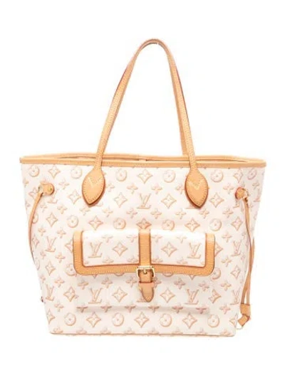 Pre-owned Louis Vuitton Lv Monogram Neverfull W/pouch Mm In Neutral