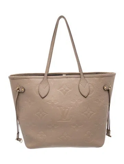 Pre-owned Louis Vuitton Lv Monogram Neverfull W/pouch Mm In Neutrals