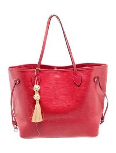Pre-owned Louis Vuitton Lv Monogram Neverfull W/pouch Mm In Red