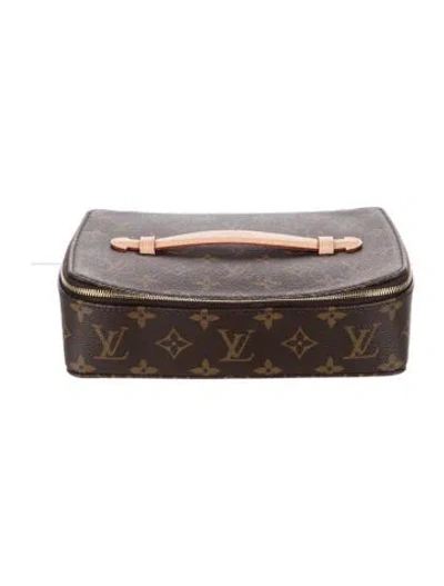 Pre-owned Louis Vuitton Lv Monogram Nice Jewelry Case In Brown