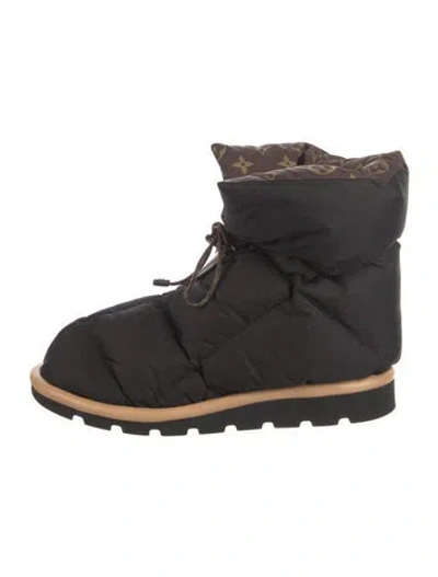 Pre-owned Louis Vuitton Lv Monogram Nylon Boots In Black
