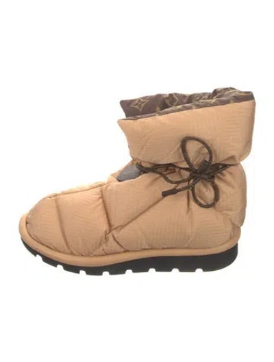 Pre-owned Louis Vuitton Lv Monogram Nylon Boots In Neutral