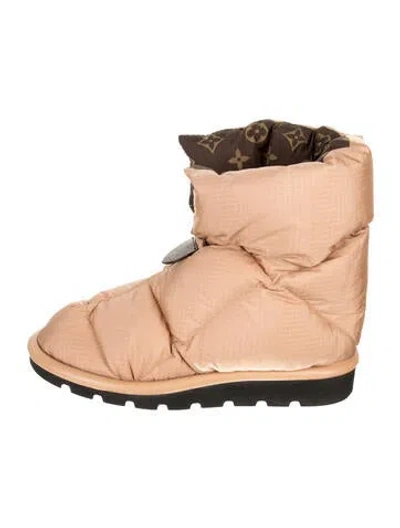 Pre-owned Louis Vuitton Lv Monogram Nylon Boots In Neutrals