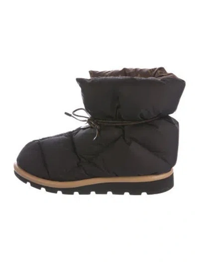 Pre-owned Louis Vuitton Lv Monogram Nylon Lace-up Boots In Black