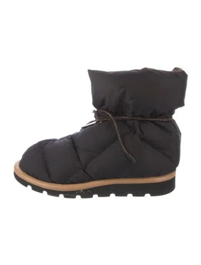 Pre-owned Louis Vuitton Lv Monogram Nylon Snow Boots In Black