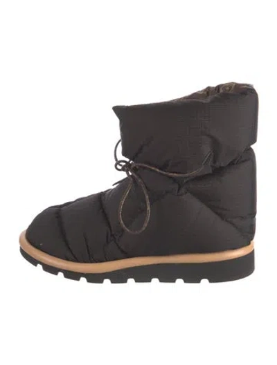 Pre-owned Louis Vuitton Lv Monogram Nylon Snow Boots In Black