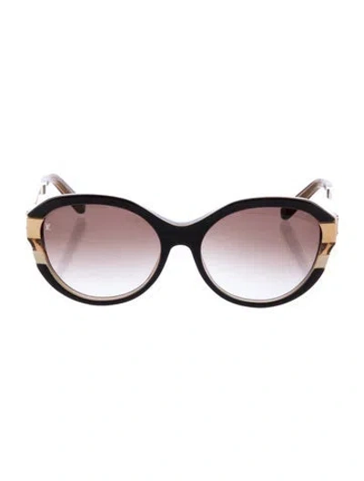Pre-owned Louis Vuitton Lv Monogram Oversize Sunglasses In Gold/metallic