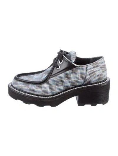 Pre-owned Louis Vuitton Lv Monogram Oxfords In Blue