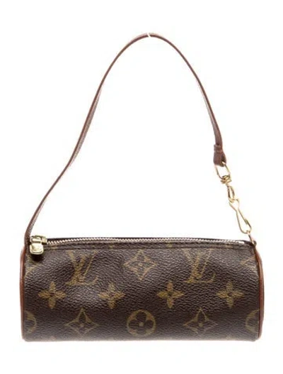 Pre-owned Louis Vuitton Lv Monogram Papillon Pochette In Brown
