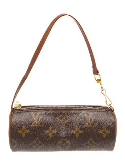Pre-owned Louis Vuitton Lv Monogram Papillon Pochette In Brown
