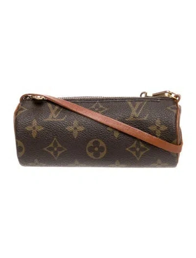 Pre-owned Louis Vuitton Lv Monogram Papillon Pochette Mini In Brown