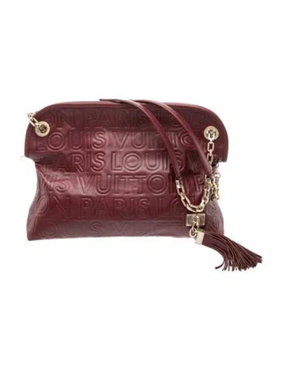 Pre-owned Louis Vuitton Lv Monogram Paris Souple Whisper Pm In Burgundy