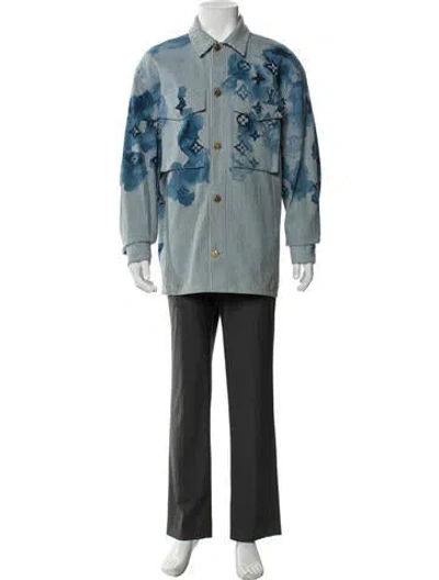 Pre-owned Louis Vuitton Lv Monogram Parka In Blue