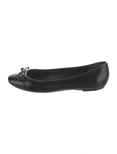 Pre-owned Louis Vuitton Lv Monogram Patent Leather Ballet Flats In Black