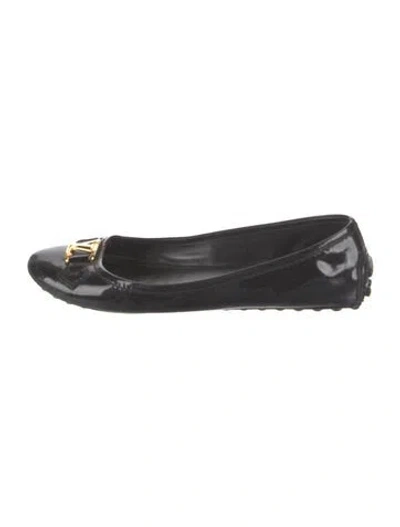 Pre-owned Louis Vuitton Lv Monogram Patent Leather Ballet Flats In Black