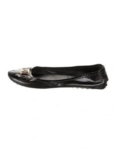 Pre-owned Louis Vuitton Lv Monogram Patent Leather Ballet Flats In Black