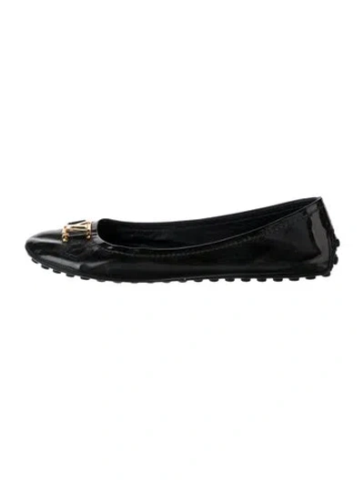 Pre-owned Louis Vuitton Lv Monogram Patent Leather Ballet Flats In Black